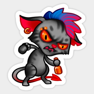 rocker cat Sticker